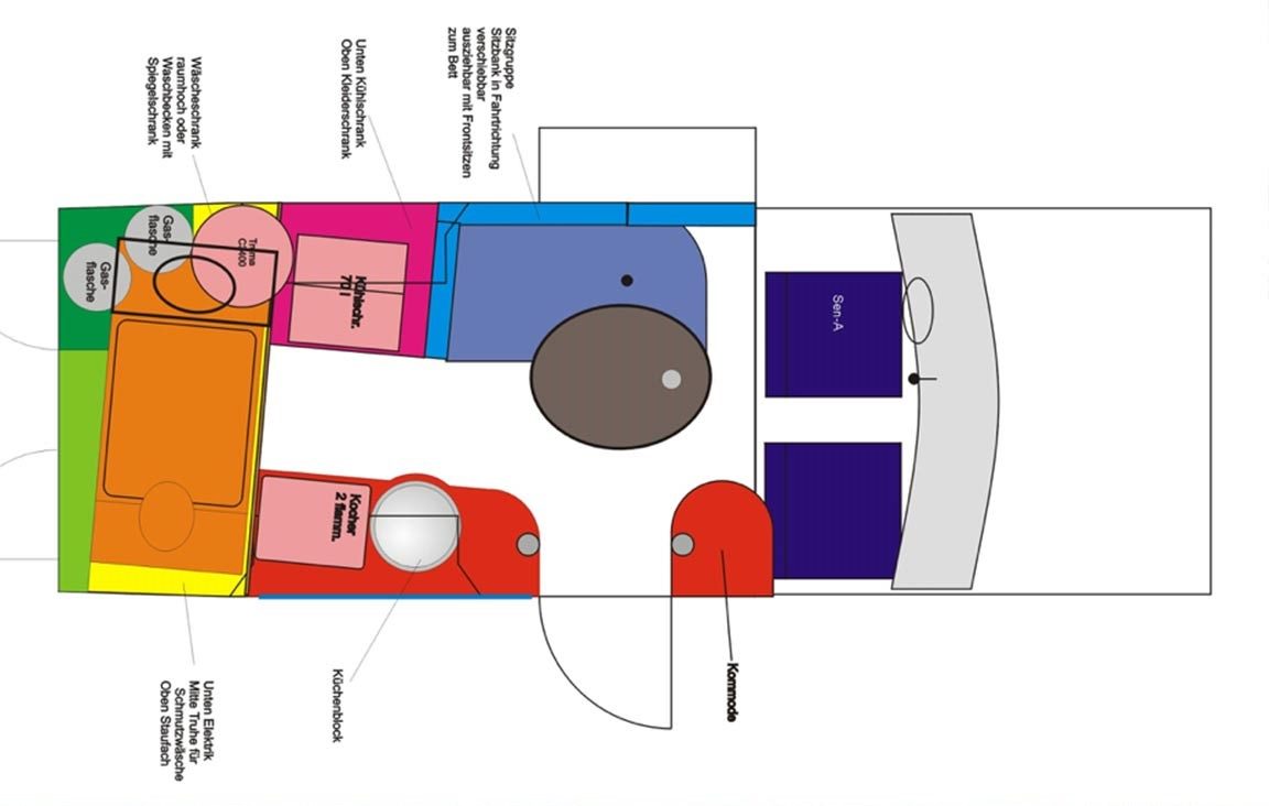 Ford Transit Mk1 Camper Grundriss