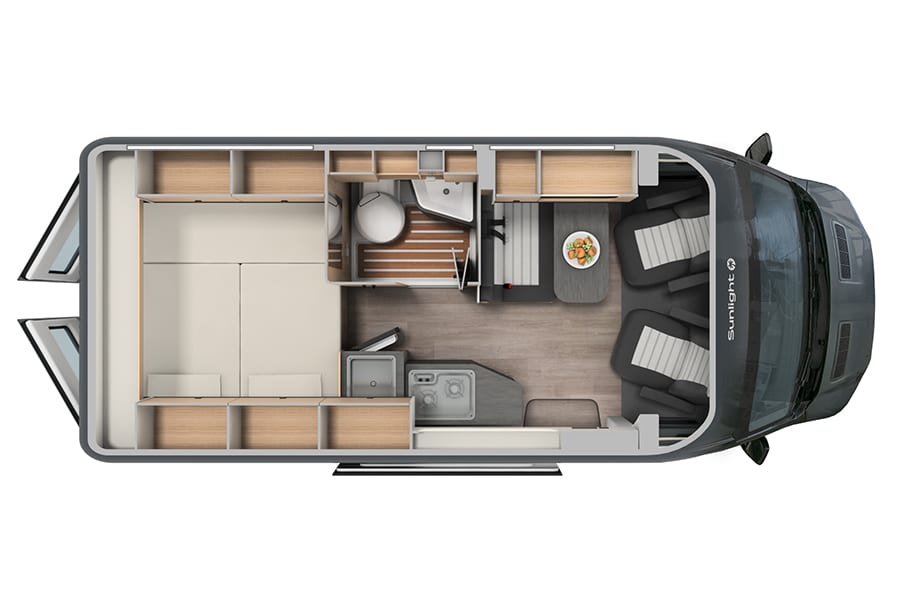 Sunlight Cliff 4x4 auf Ford Transit Grundriss