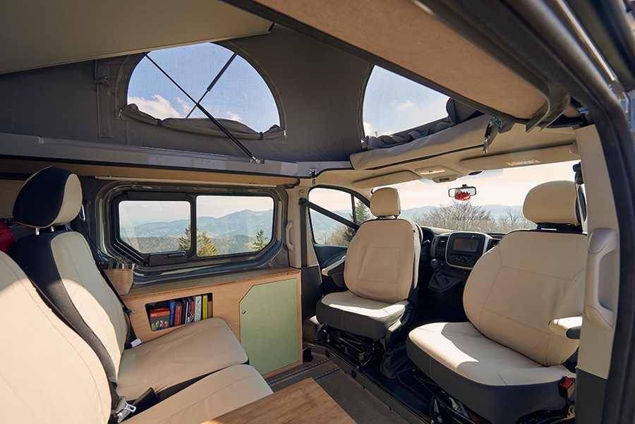 Blick in den Wohnbereich des Kompanja