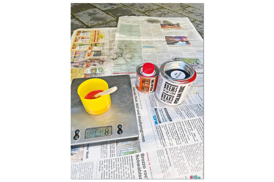 Farbe für den Anstrich der Bremsen