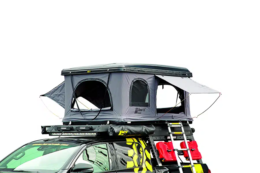 Offroad Zubehör und Outdoor Ausrüstung: Horntools Themis PopUp Dachzelt mit vielen Fenstern