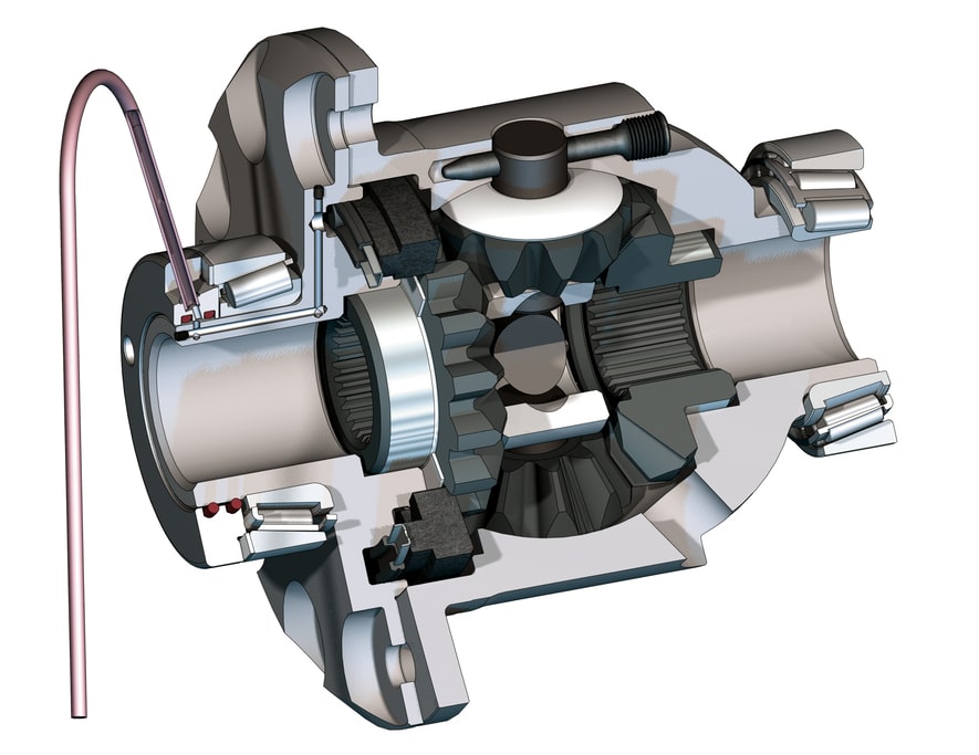 Querschnitt durch ein Differential samt Sperre von ARB.