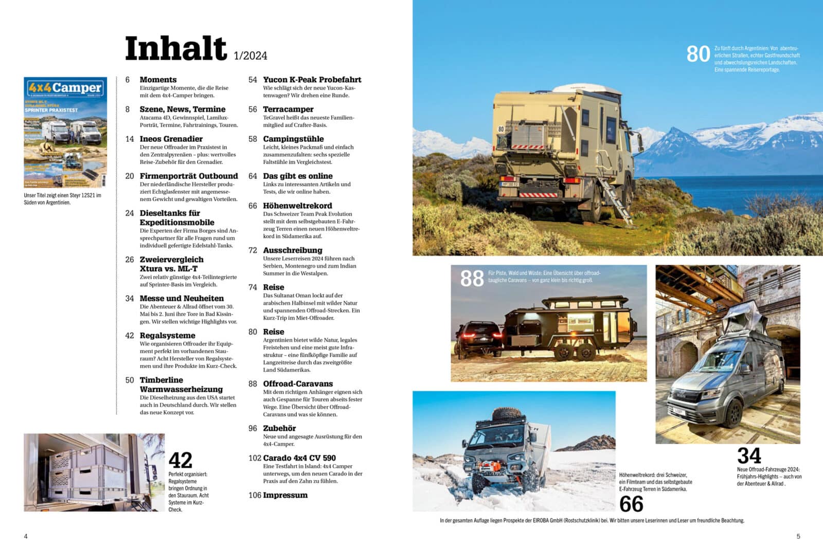 Neue Ausgabe 4x4 Camper 01/24 Inhaltsverzeichnis