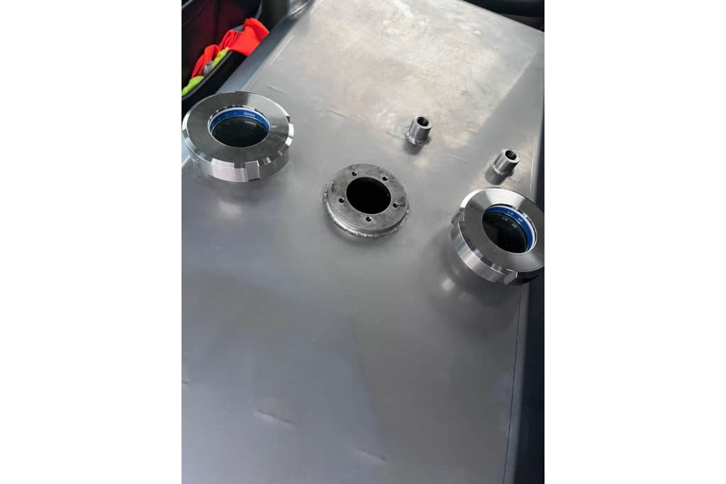 Blick von oben auf Tank von Borges