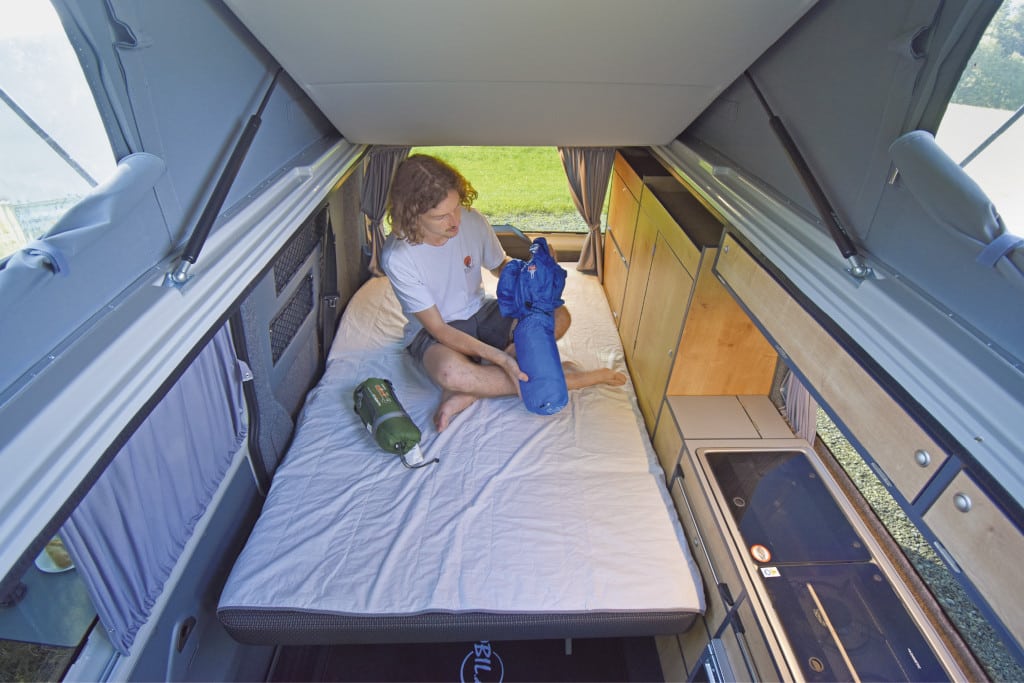 Blick von vorne oben auf unteres Bett