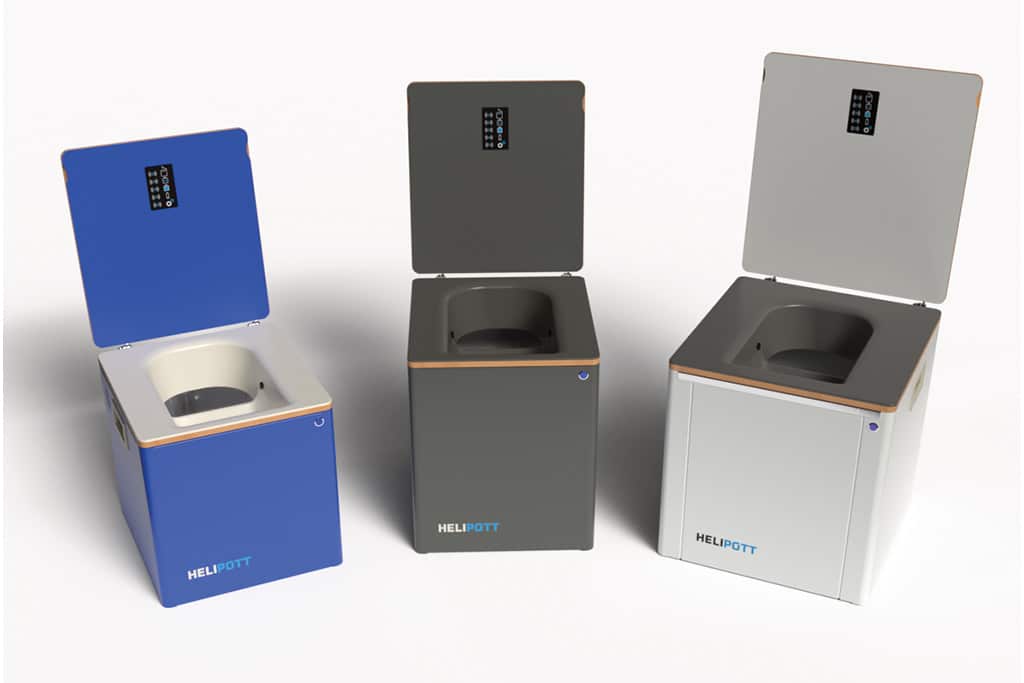 Helipott Trockentrenntoilette in drei Größen mit automatischem Rührwerk