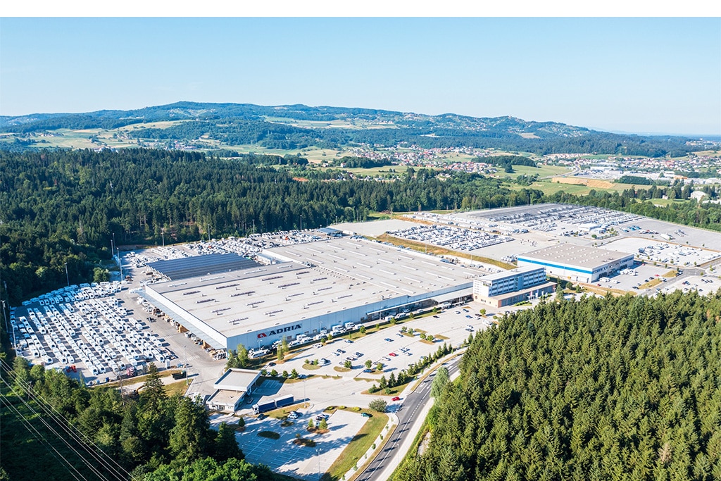 Adria Produktionsstandort aus Vogelperspektive