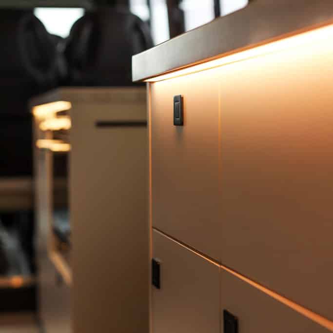 Schubladen mit Ambientebeleuchtung