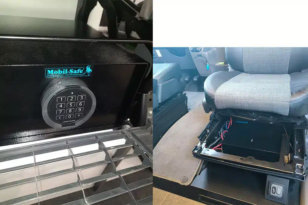 Mobil-Safe Tresore mit E-Schloss und Sitzsockel-Safe für Transit